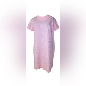 60’s Pink Midi Dress Quilted Texture
